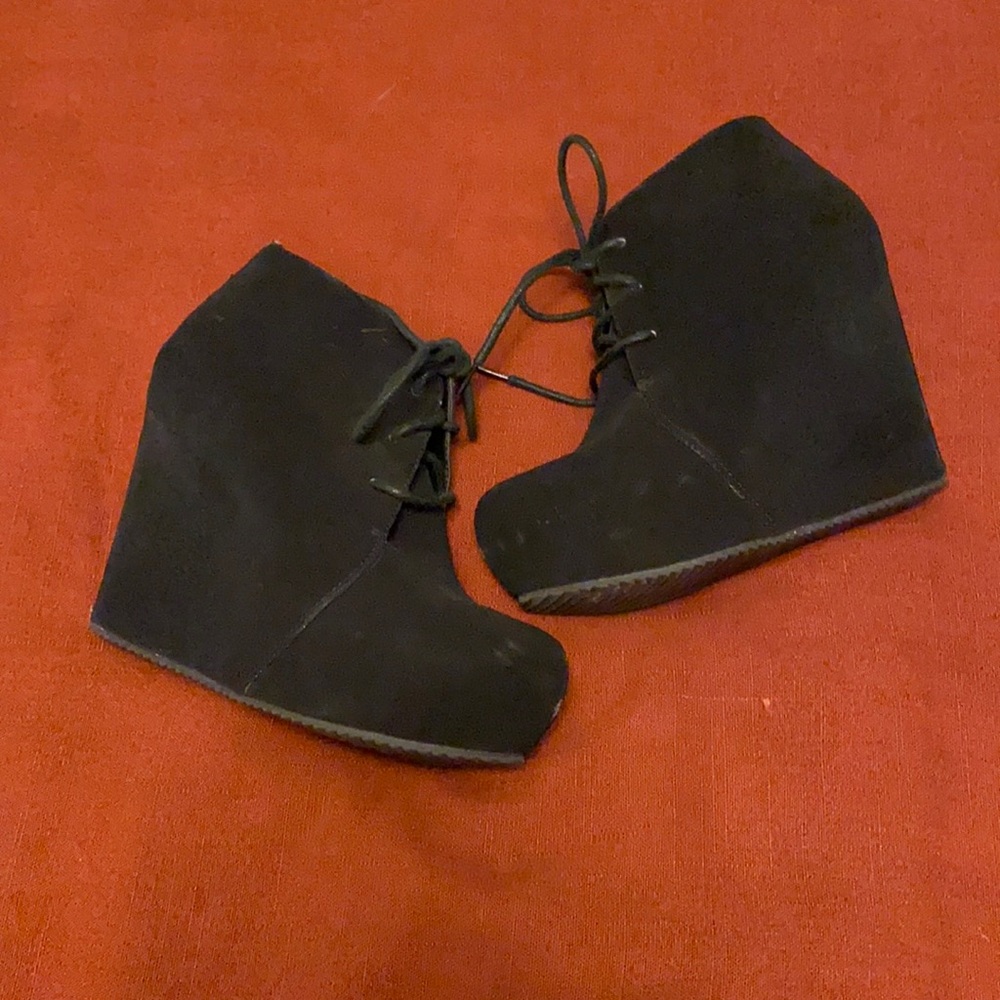 Black dress wedge booties